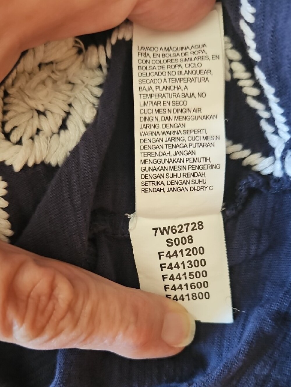 Lucky Brand Size S Navy Blue And White Floral Embroidered Tank Top - Picture 8 of 13